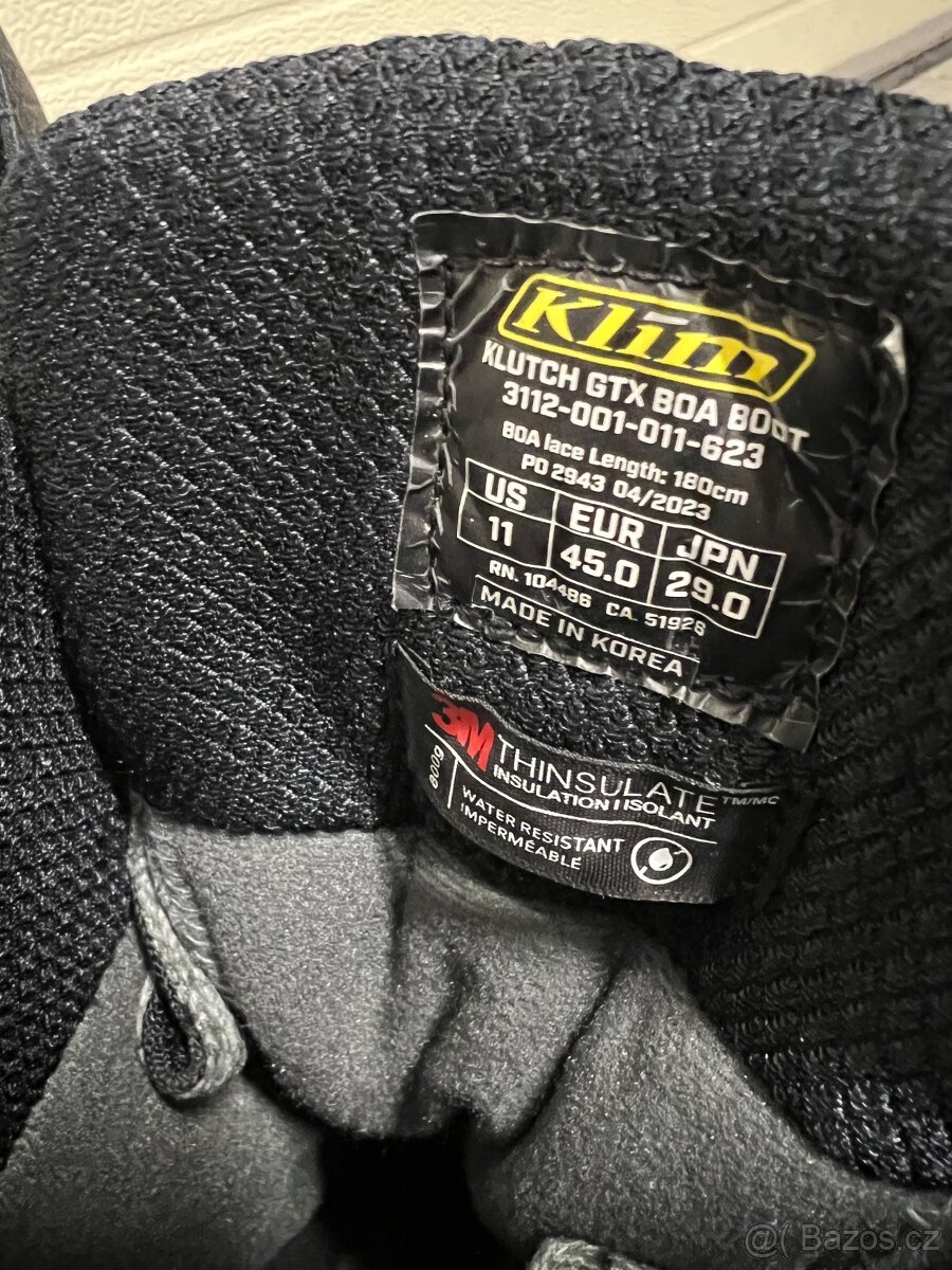 KLIM KLUTCH GTX BOA snowmobile boty velikost US 11 (44,5) - 4