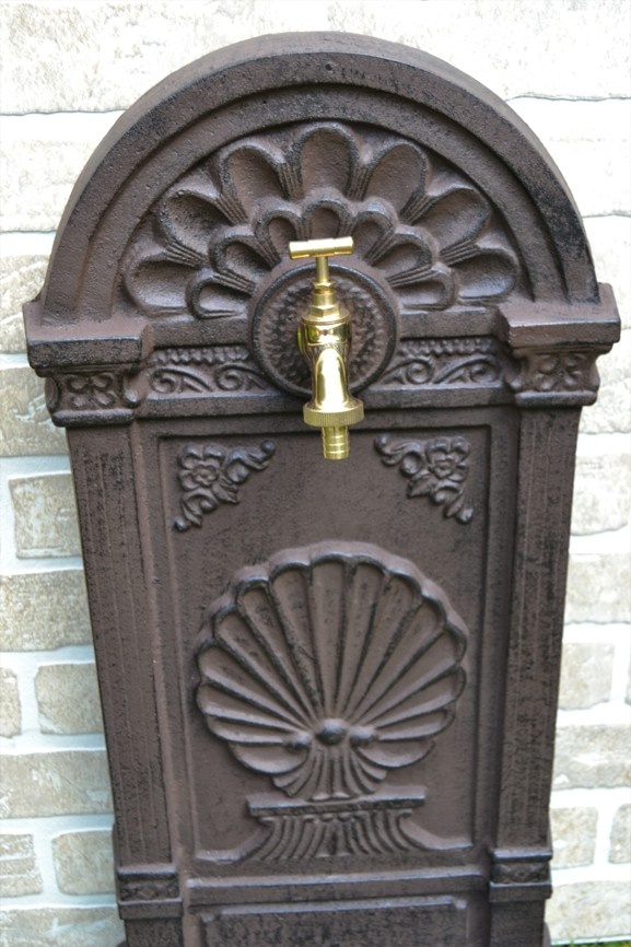 Litinová výlevka - umyvadlo - kašna MUŠLE 69 cm - hnědá - 4