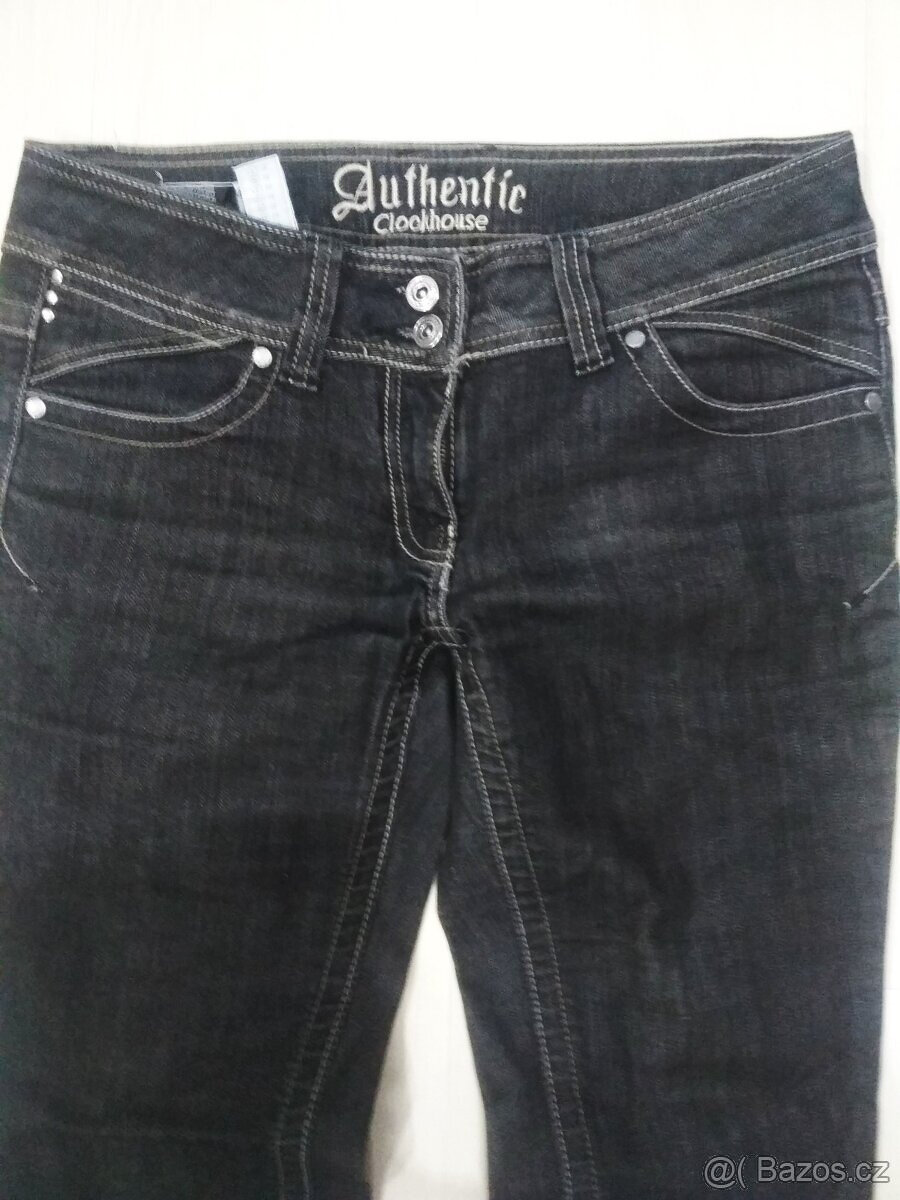 Dámské černé rifle C&A / velikost 38 - 4