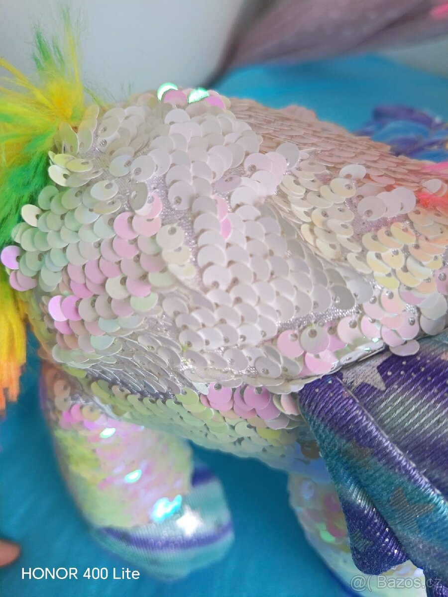 Plyšový jednorožec s flitry - 4