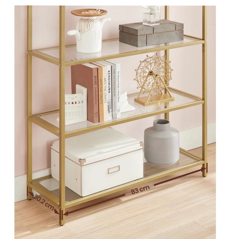 vysoké regály se skleněnými policemi - 4