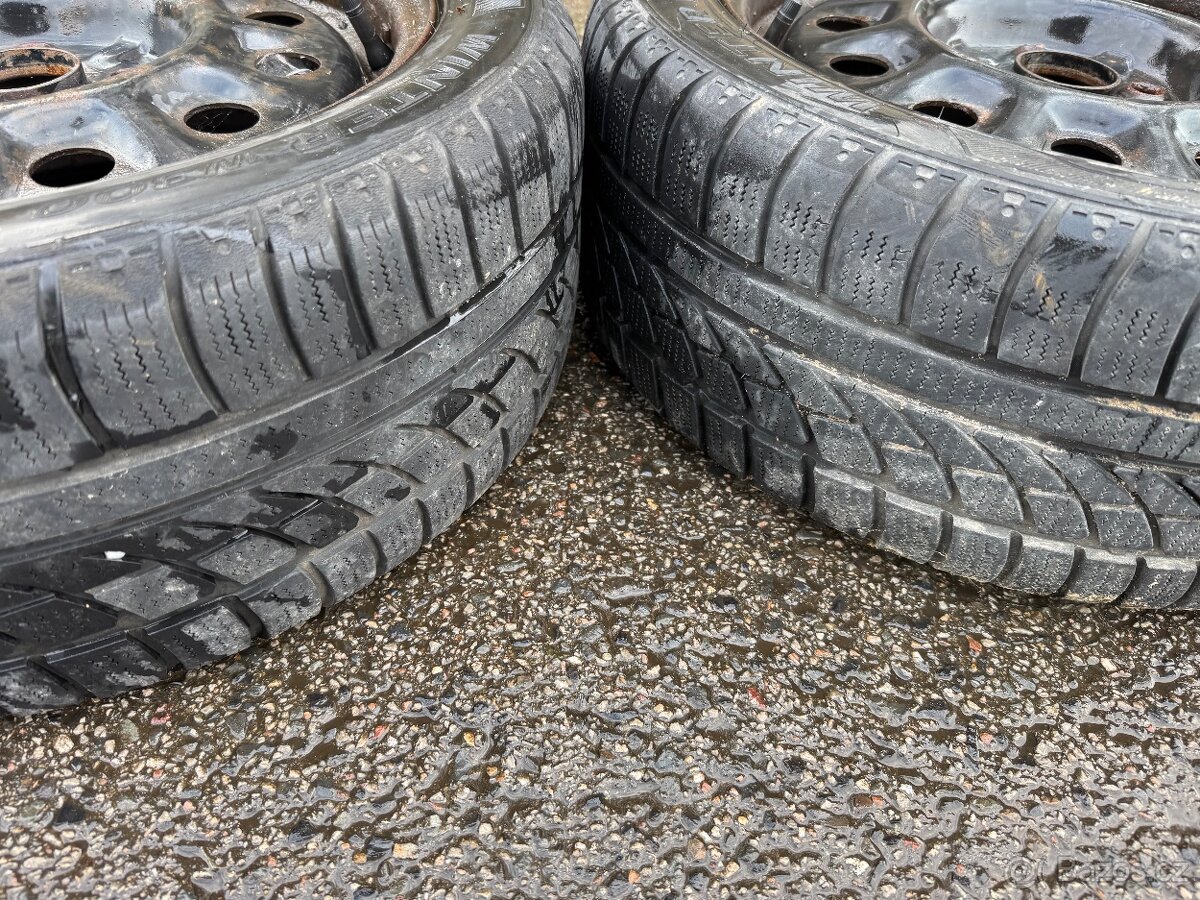 Plechové disky 195/50 R15 4x100 zimní pneu - 4