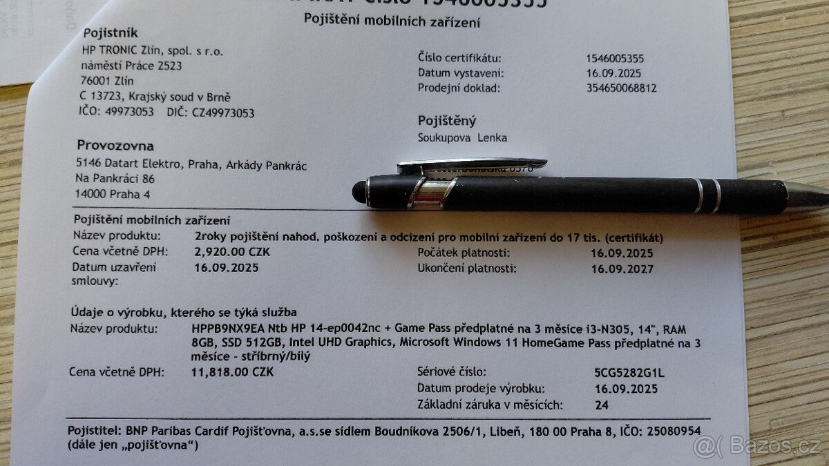 Nový notebook HP + příslušenství + prodl.záruky - 4