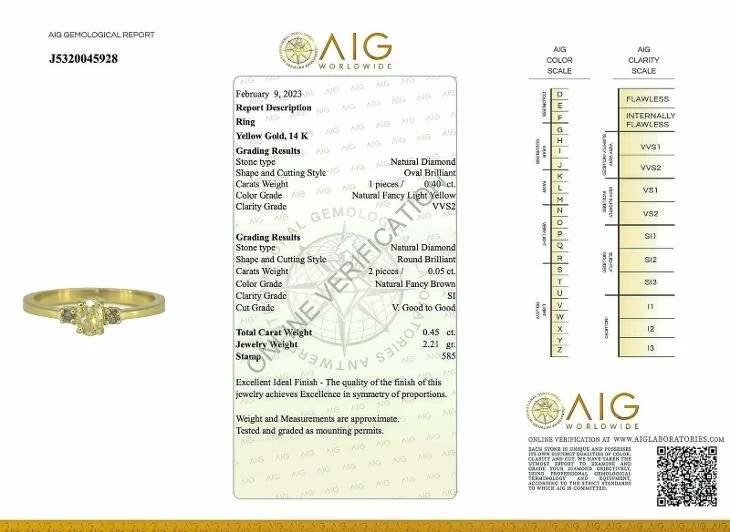 14K prsten s diamanty 0,45ct - certifikát AIG - 4