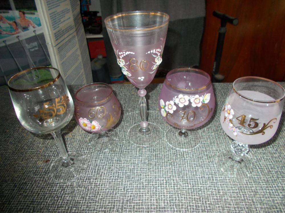 Skleničky k narozeninám 80/70/60/55/45 - 4