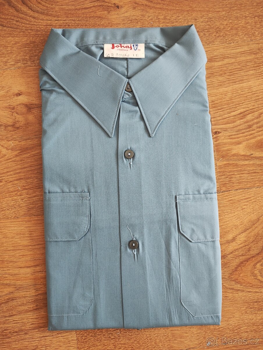 RETRO košile ČSAD s visačkami a odznaky-nález z půdy - 4