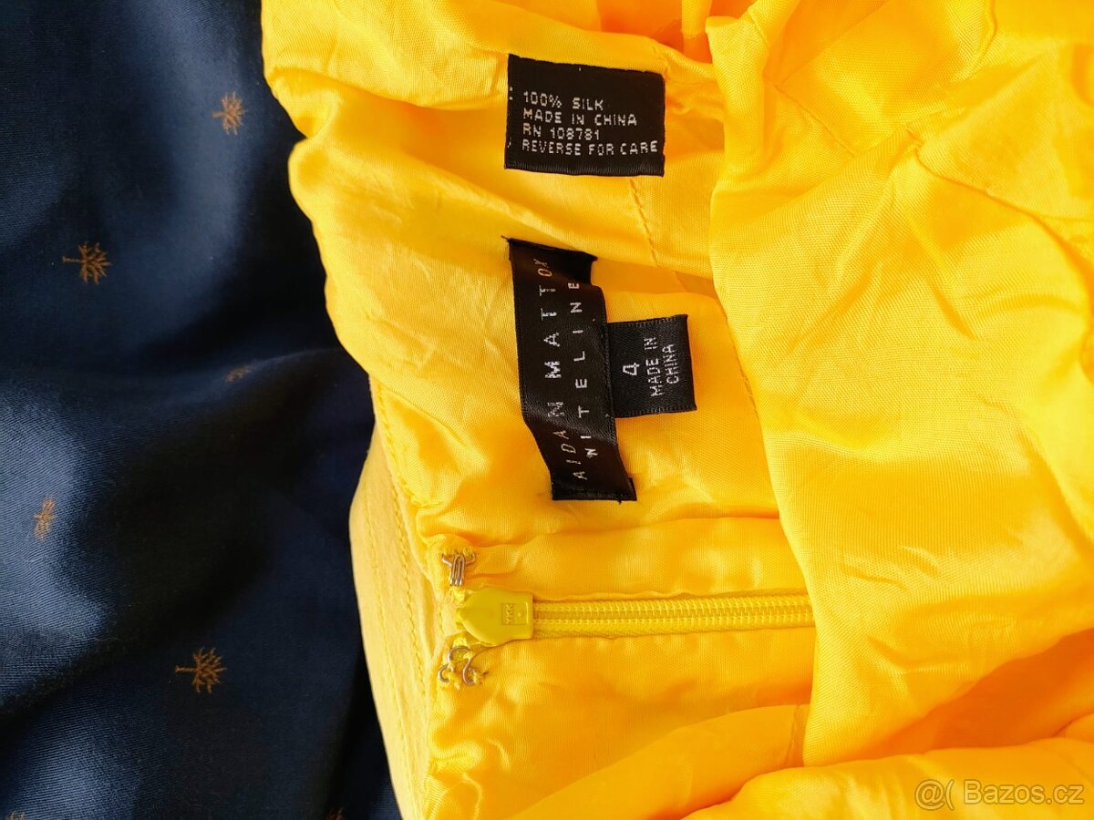 Dlouhé žluté společenské šaty - 4