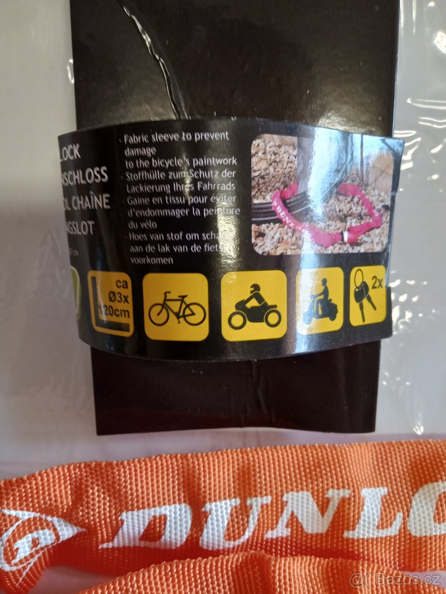 Prodám řetězový zámek DUNLOP délka řetězu 110 cm, - 4