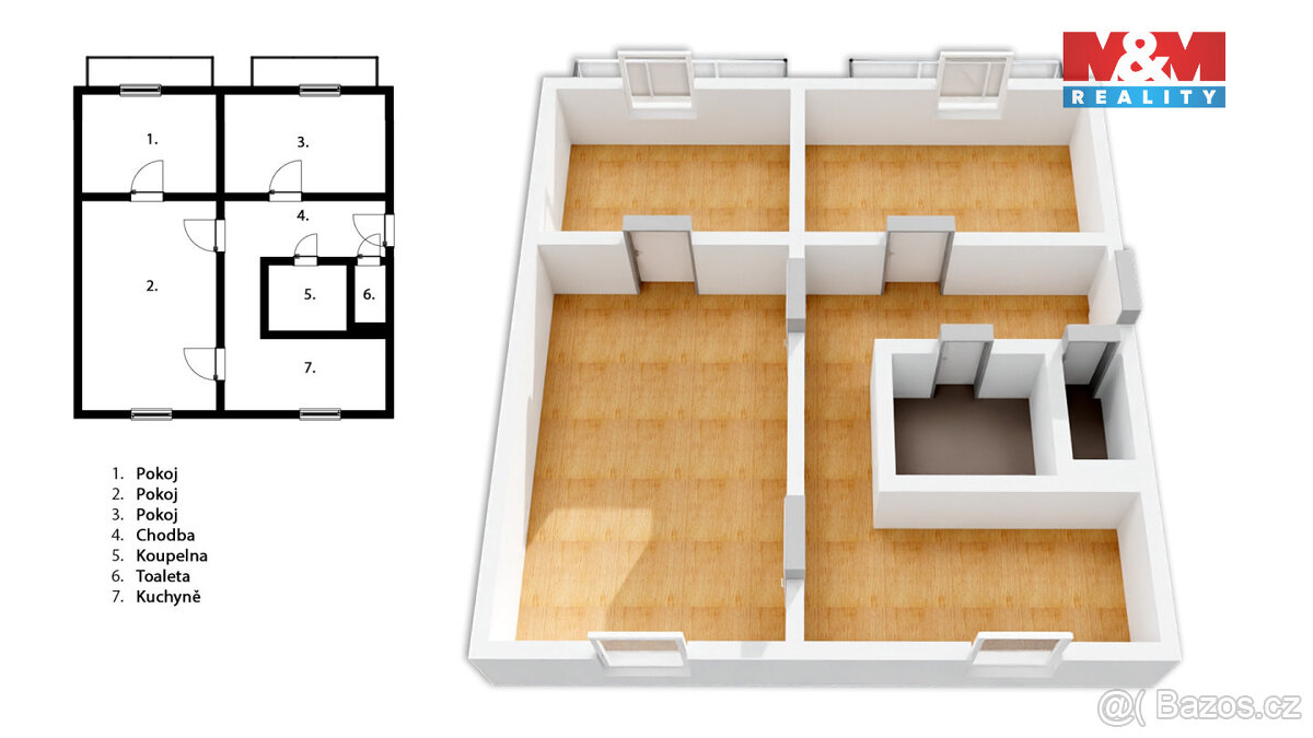 Pronájem bytu 3+1, 70 m², Havířov, ul. Kosmonautů - 4