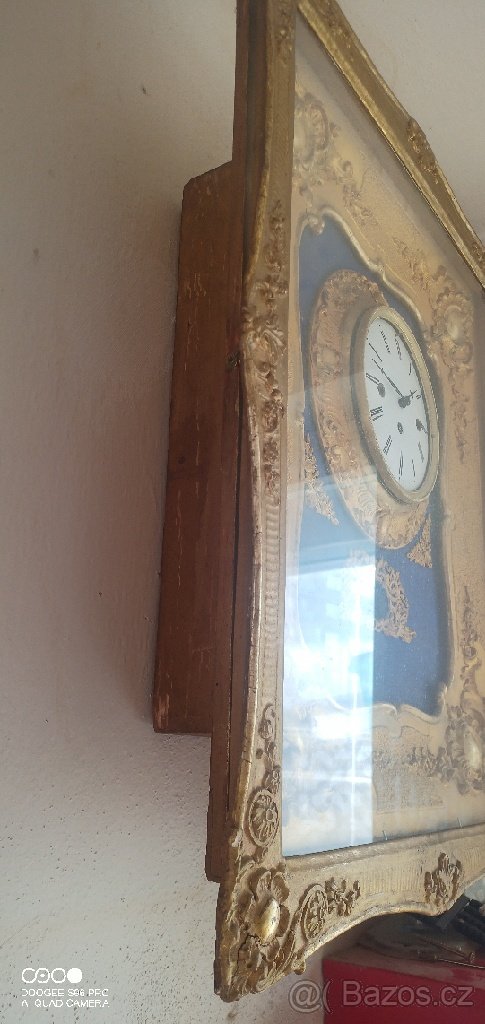 Starožitné luxusní čtvrťové rámové hodiny po opravě. - 4