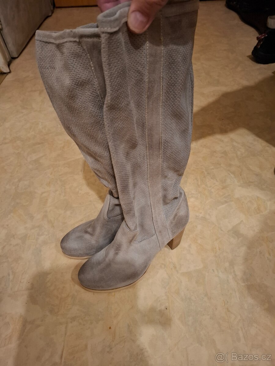 Kozačky s třásněmi úplně nové vel. 38 a Italské kozačky nové - 4