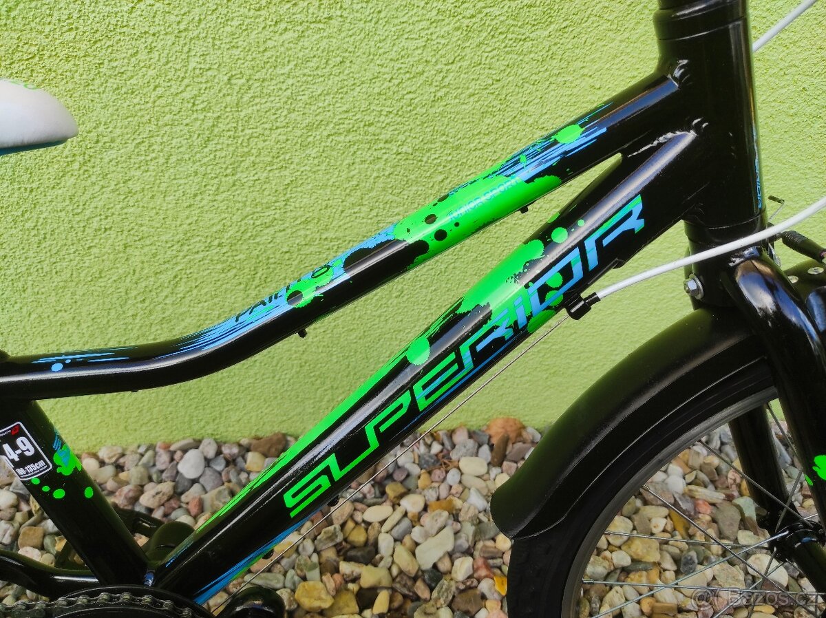 Značkové dětské kolo Superior 20" (černá/zelená) - 4