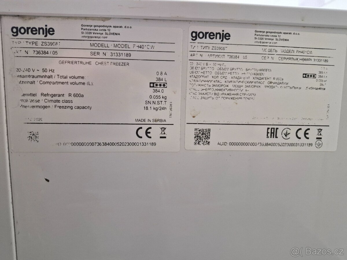 Prodám mrazák Gorenje 384L - 4