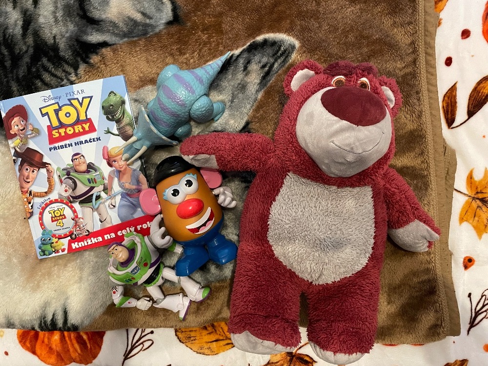 Toy Story Woody nový, Trixie,Pan Brambůrek,Mazel,dinosaurus - 4