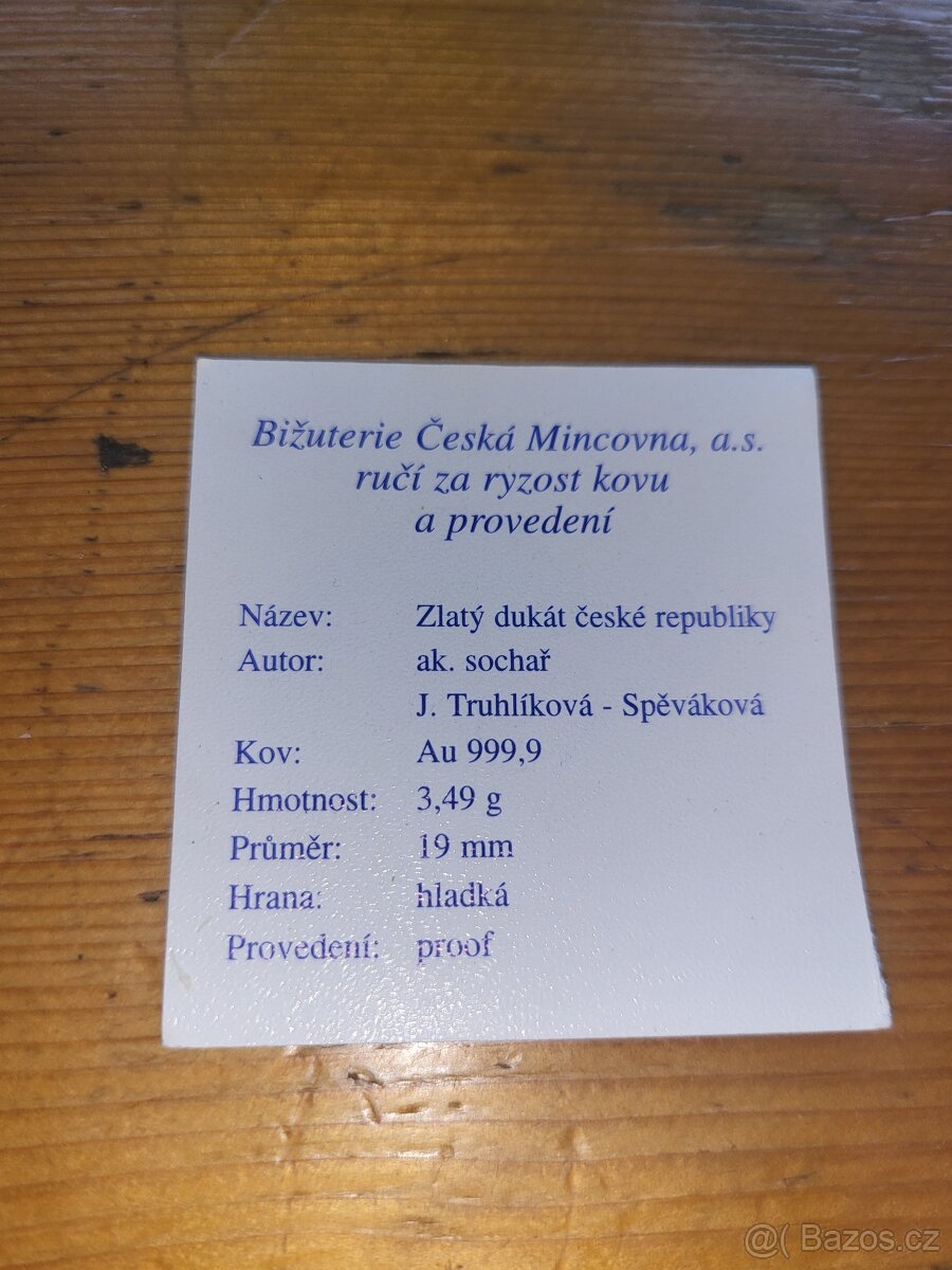 Zlatý dukát s certifikáttem - 4