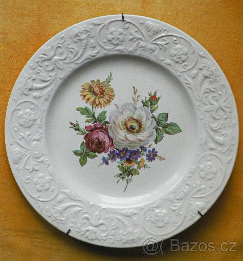 Smaltované sklo +talíř It. + svícen+mísy+ pivní sklo - 4