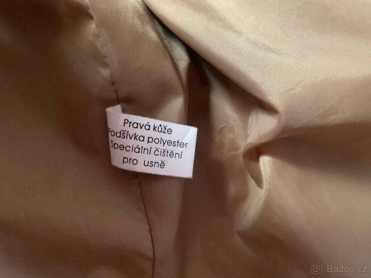 Pánská béžová kožená bunda KARA - 4