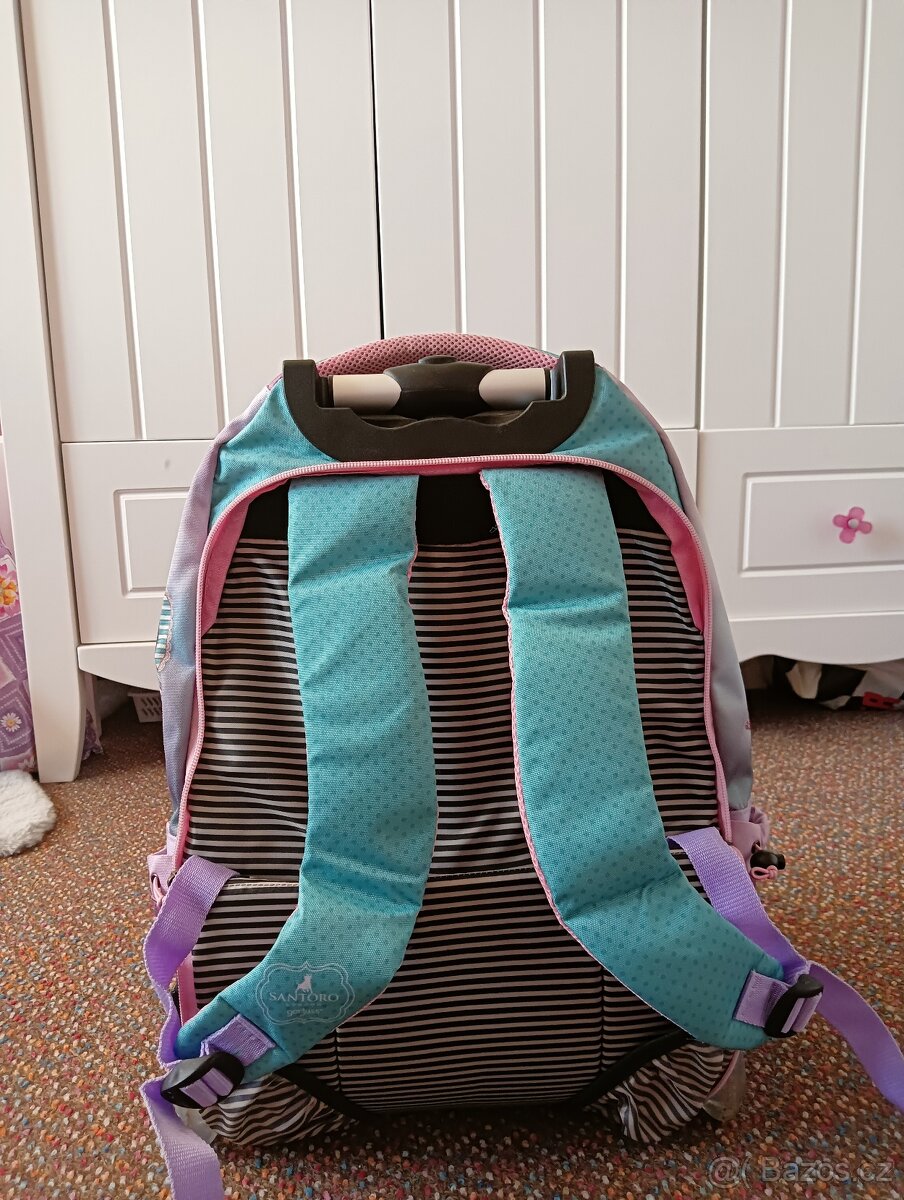 SANTORO ŠKOLNÍ BATOH, cestovní na kolečkach+ kšiltovka Sant - 4