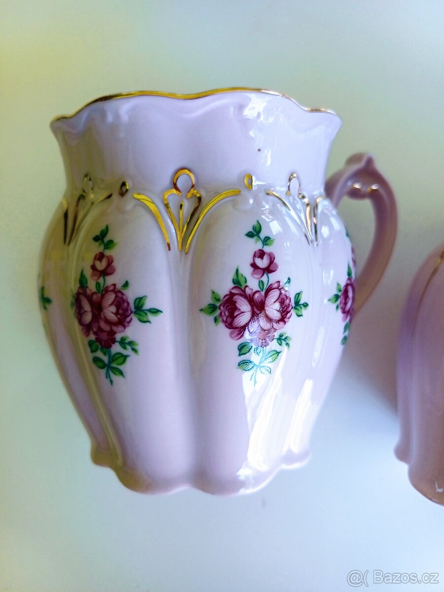 2 ks hrnek růžový porcelán - 4
