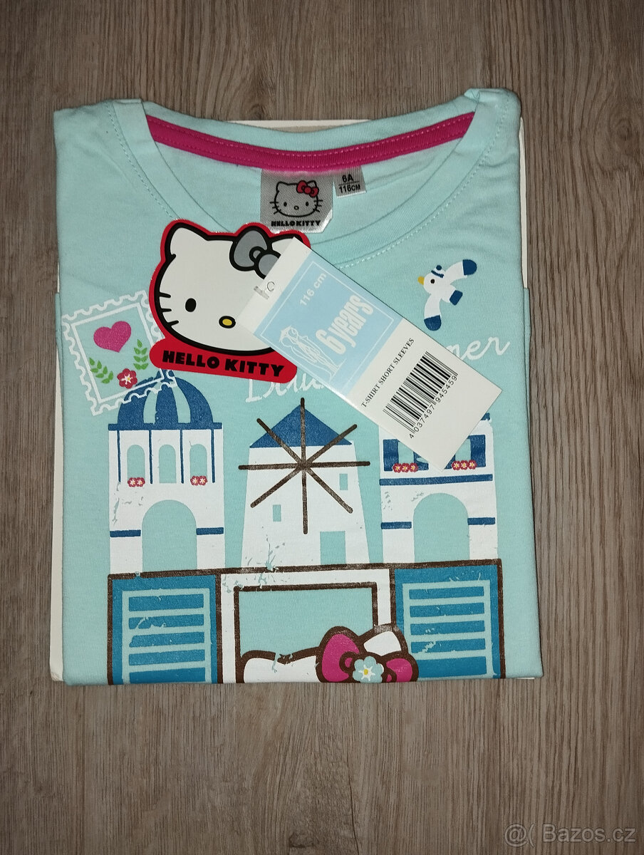 Triko, tričko NOVÉ zn. HELLO KITTY, vel. 116 - 4