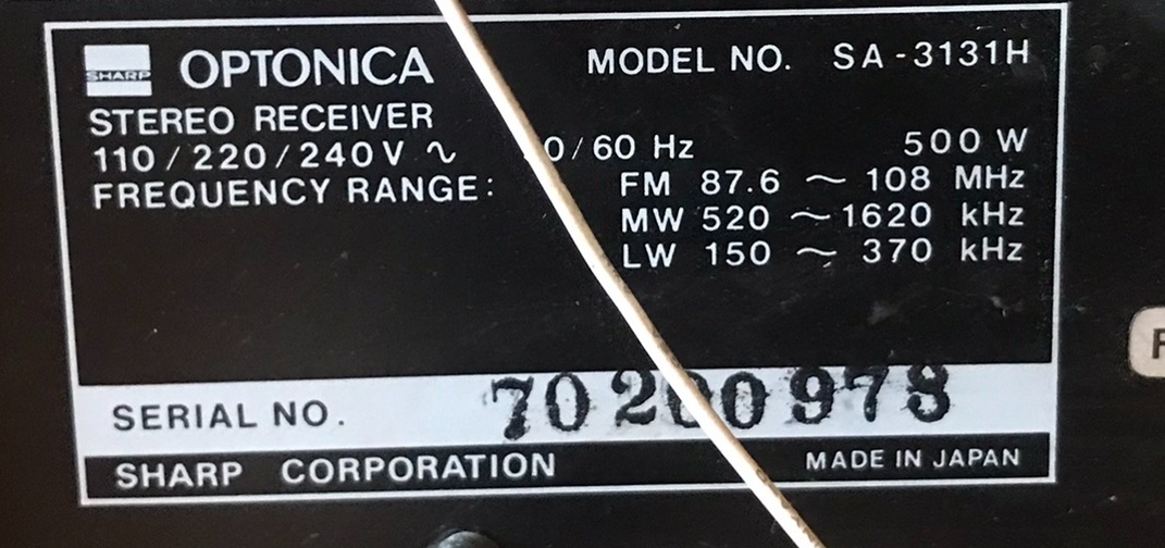 MONSTER RECEIVER SHARP/OPTONICA SA-3131 (ROK 1978) VINTAGE - 4