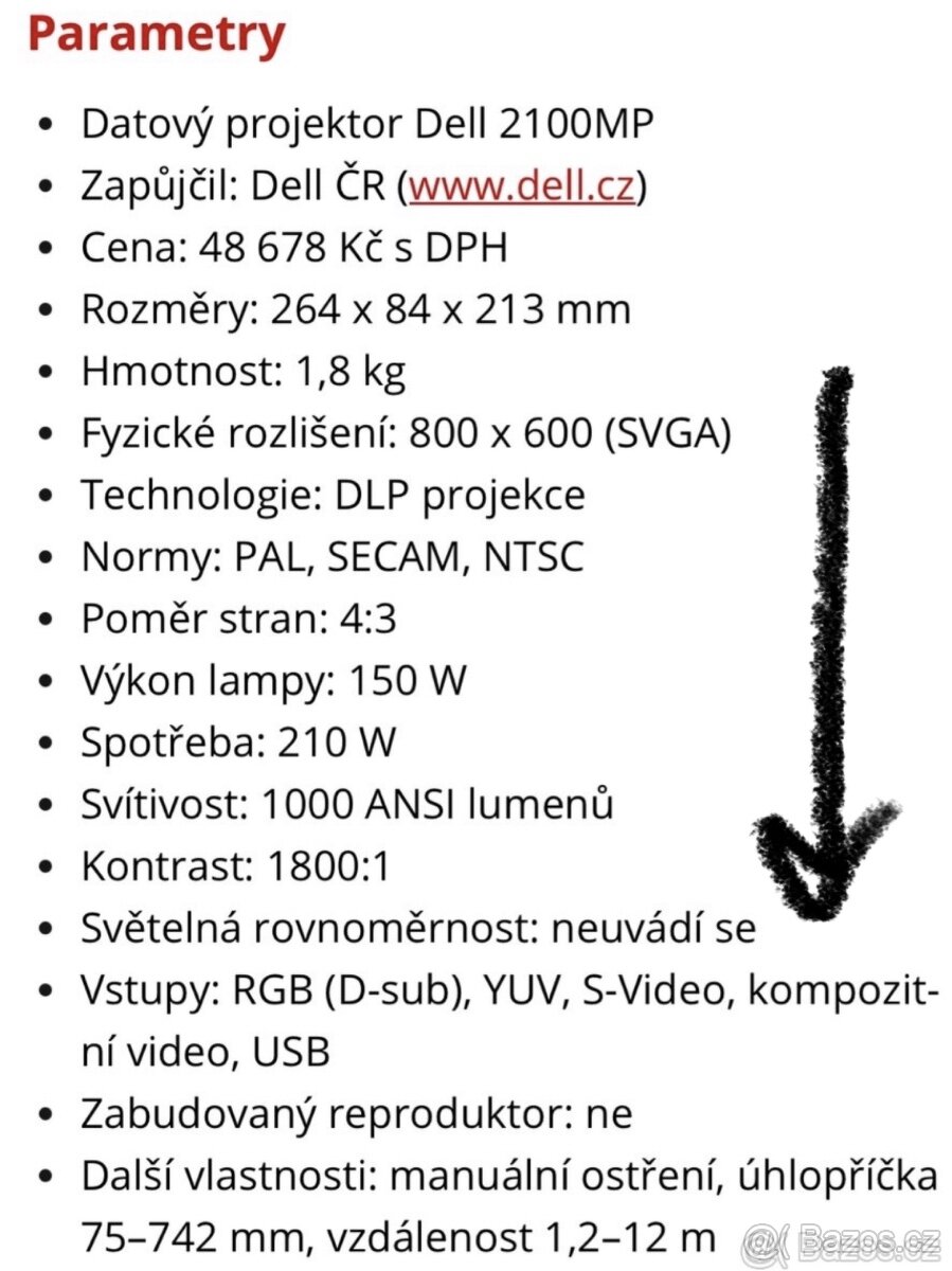 Projektor Dell 2100MP - 4