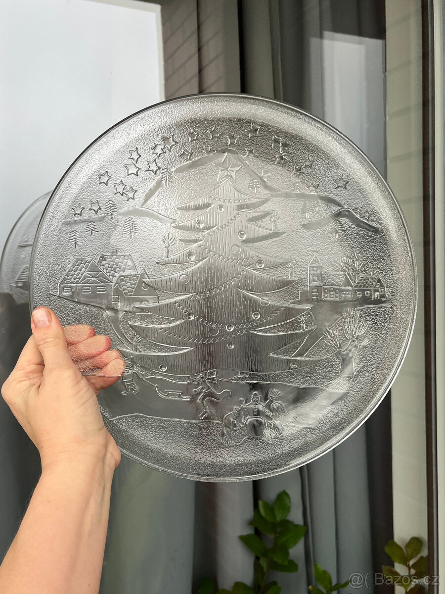 Vánoční skleněný tác Stromeček 30.5 cm - 4