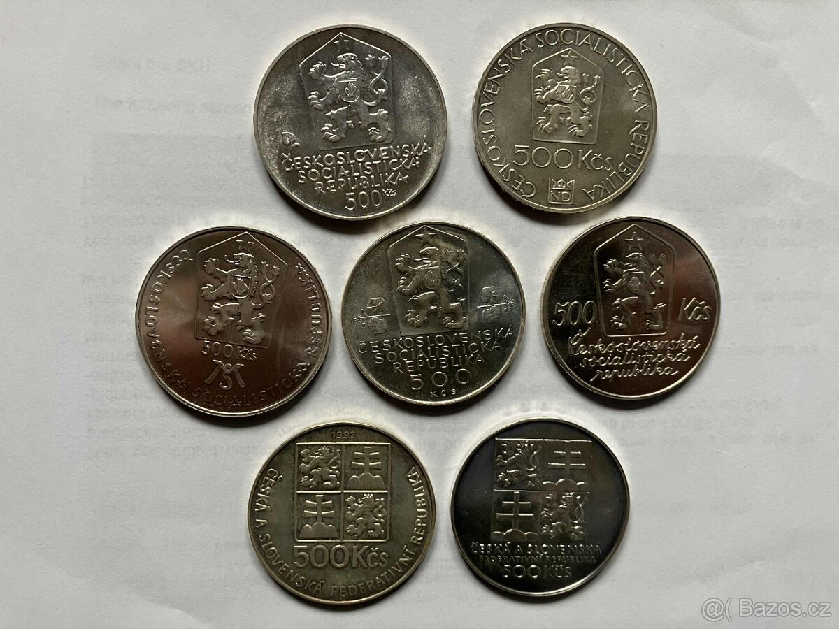 Sada komplet pamětní mince stříbro 1947-1993 Československo - 4