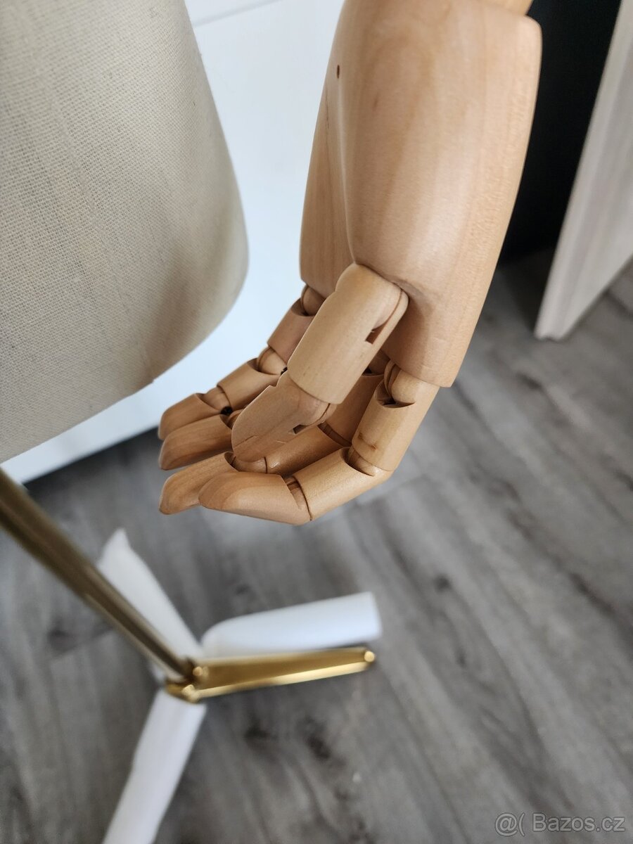 Figurína / display manekýn s dřevěnými rukami a nastav výška - 4