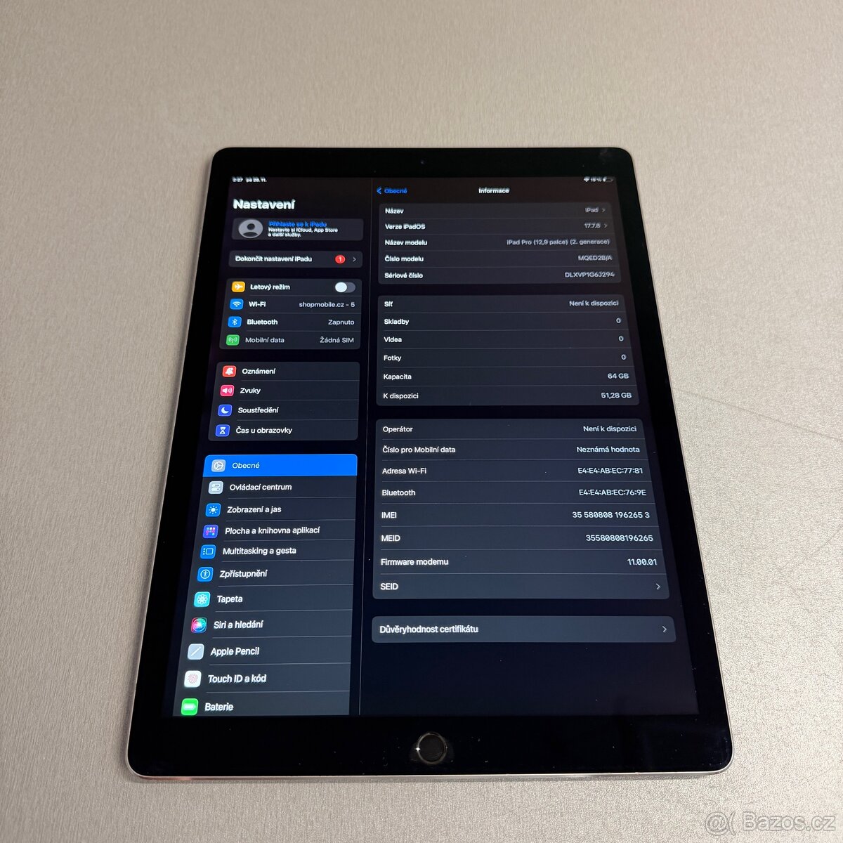 iPad Pro 12,9” 2. generace, pěkný stav, 12 měsíců záruka - 4