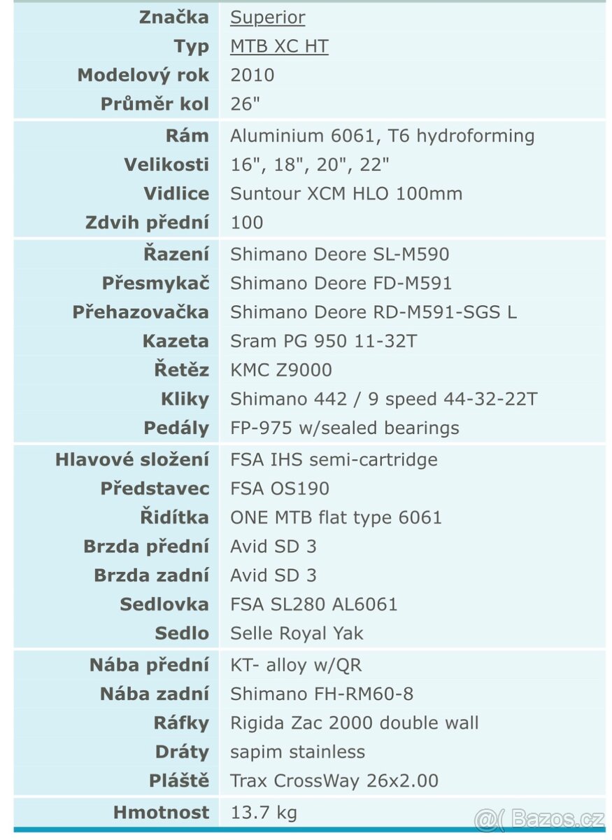 Kolo superior xc 825 - 4
