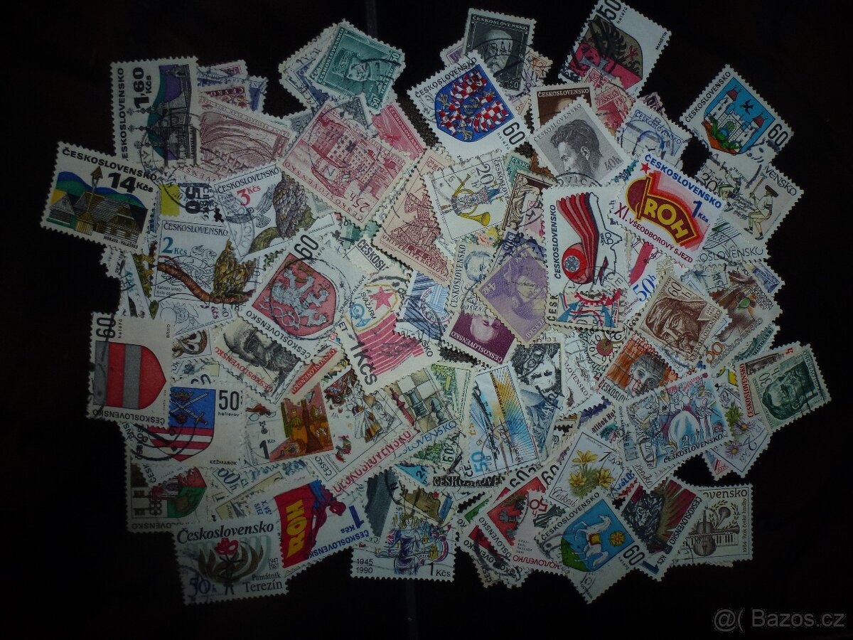 Poštovní známky Československo přes 1000 ks - 4