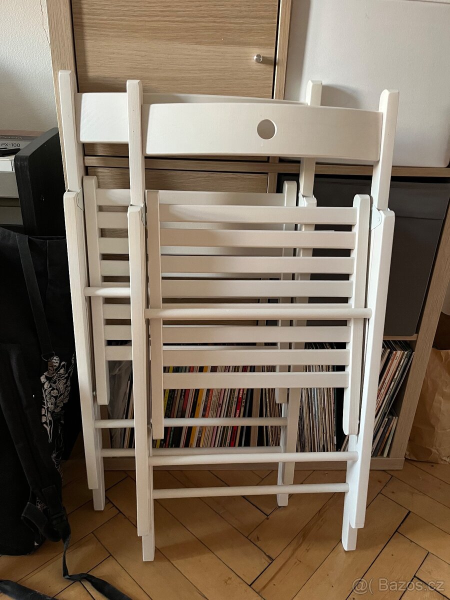 bílé skládací židle - 4