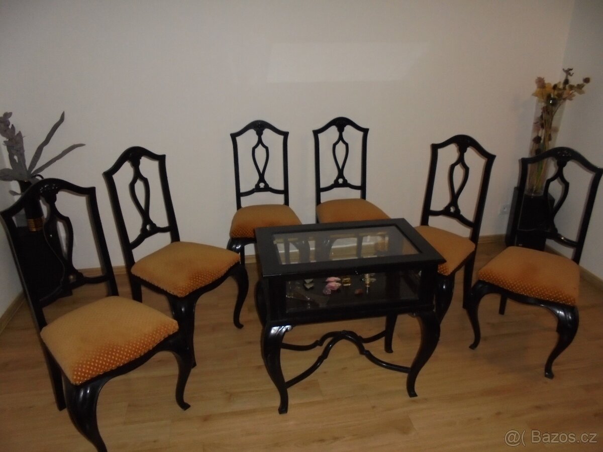 Šest žídlí v krásném stavu. Rok.1930. + stolek. - 4