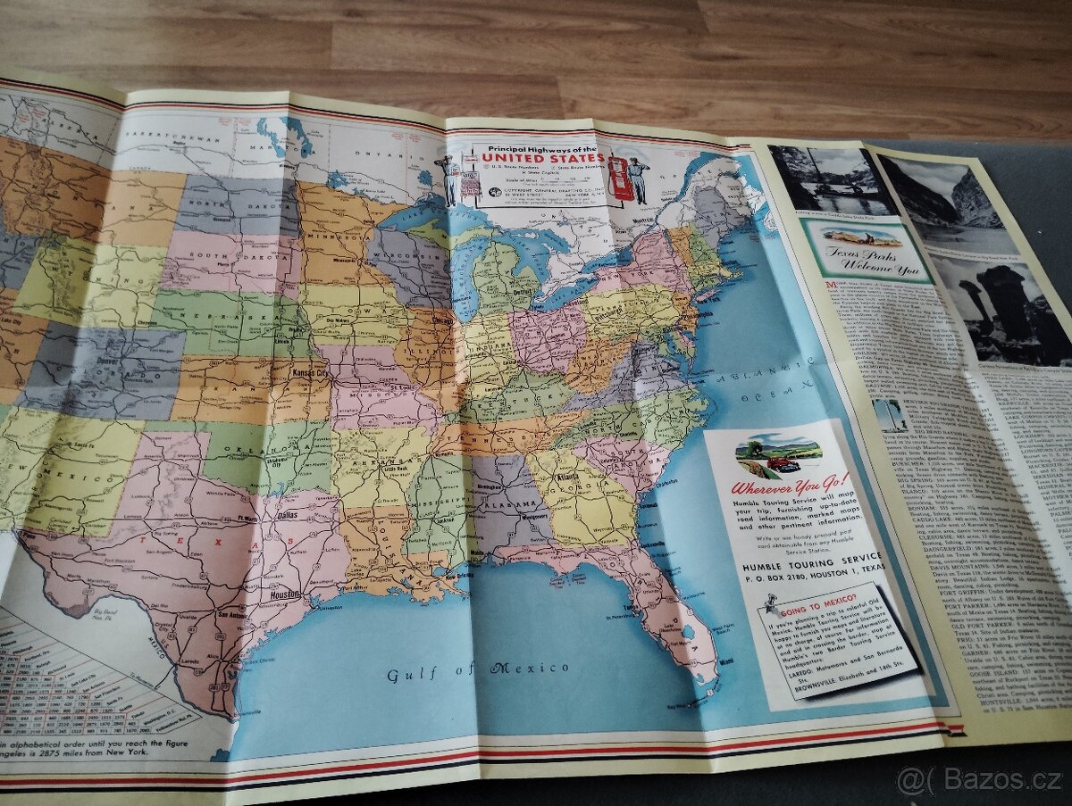 Staré mapy (Texas 1940, Arkansas 1947, Anglie 1949) - 4