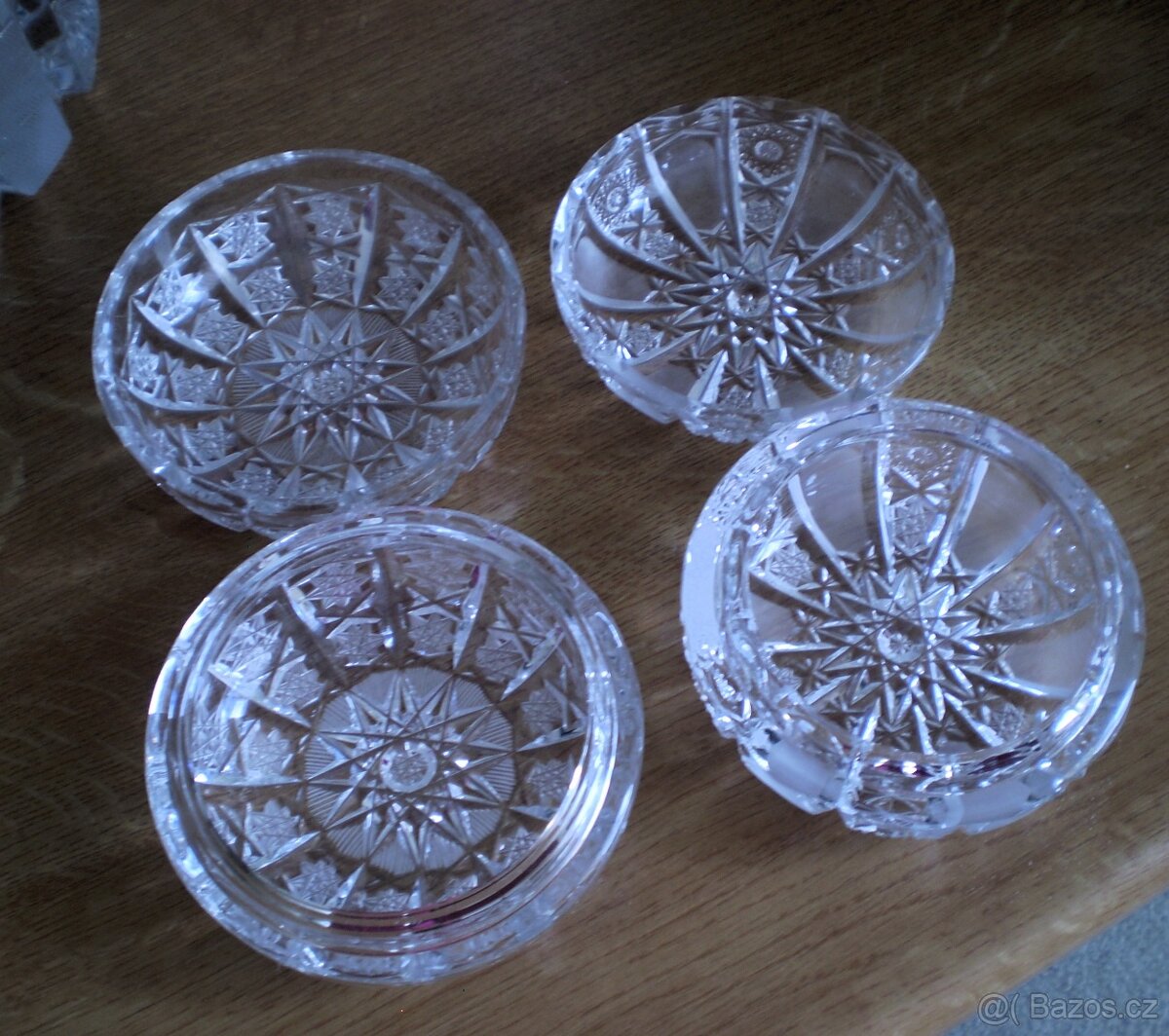 staré broušené křišťálové sklo - 4