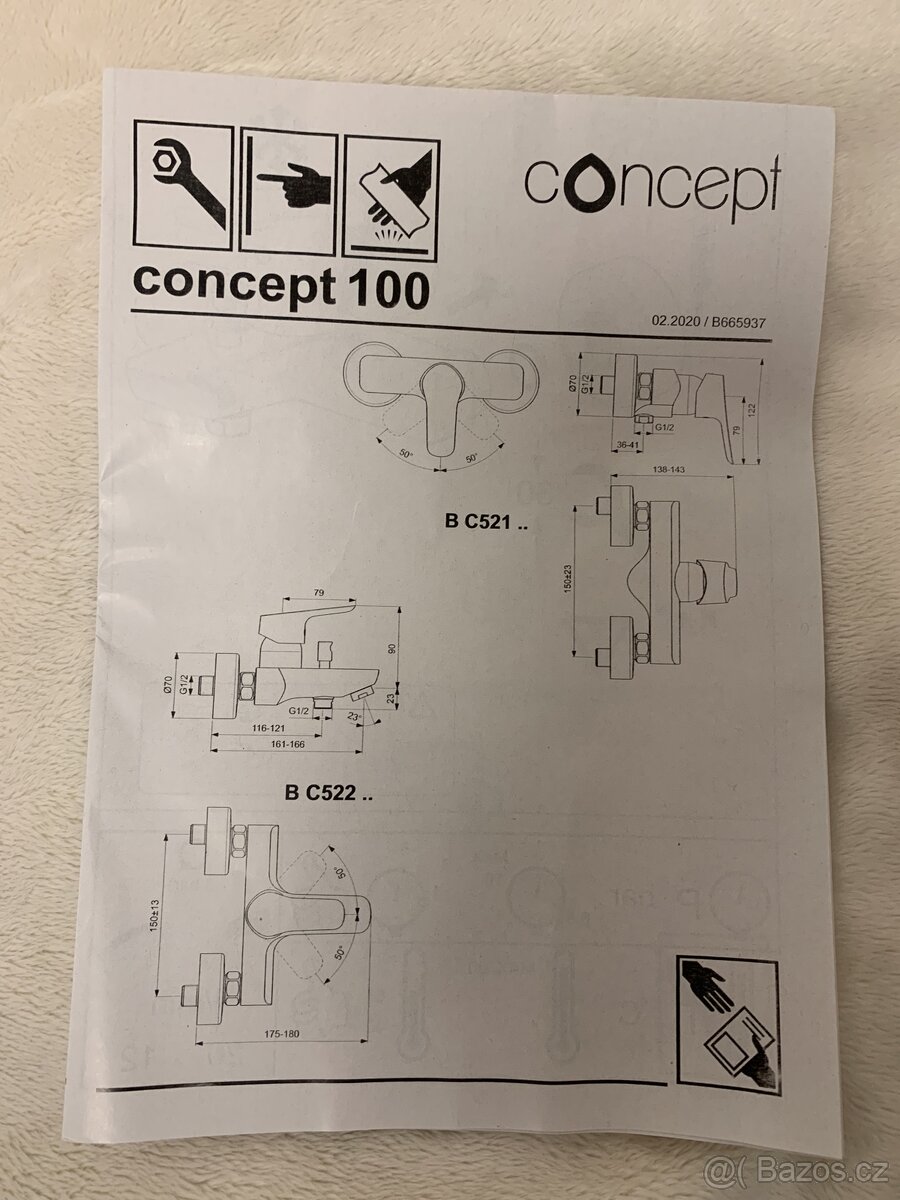 Baterie sprchova nastenna Concept 100 - 4