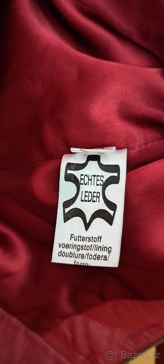 Červená - vínová kožená bunda - 4