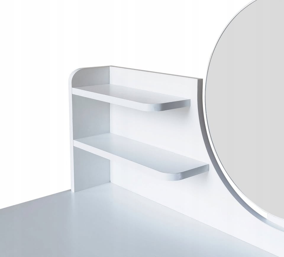 Toaletní stolek se zrcadlem (bílý_H01) - 4