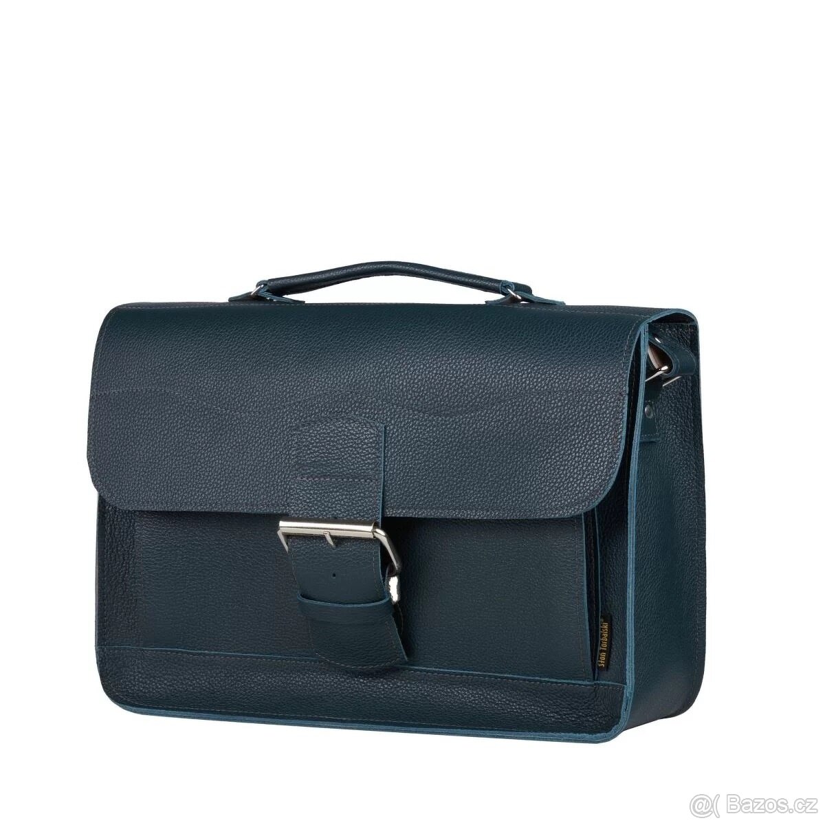 Kožená taška - tmavě zelená - NOVÁ - 4