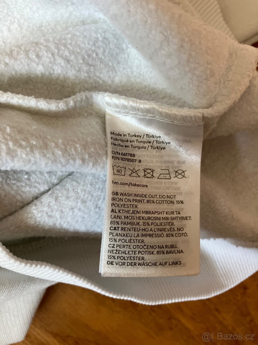 Mikina dinosaur bílá 110/116 H&M - 4