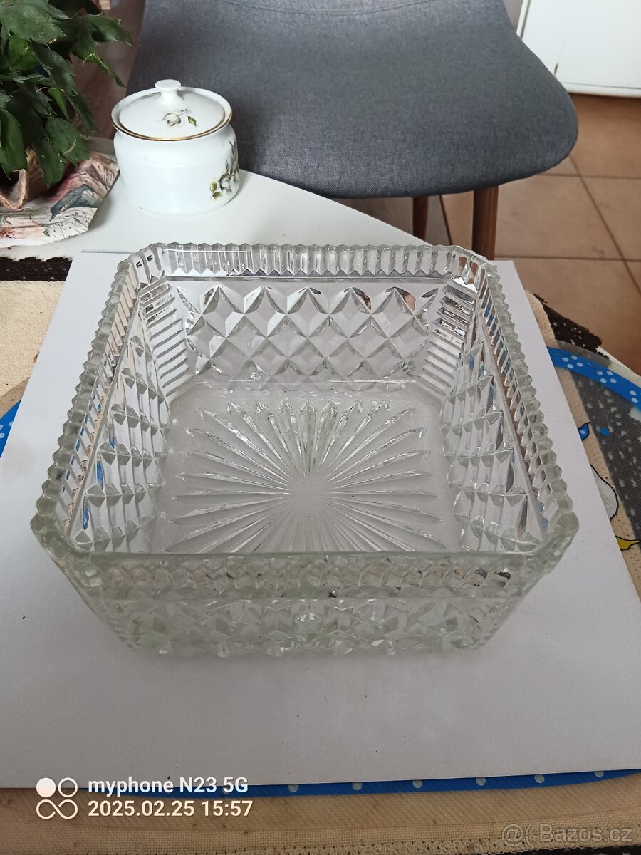 Stary křišťál brus mísy,karafa stamprle - 4