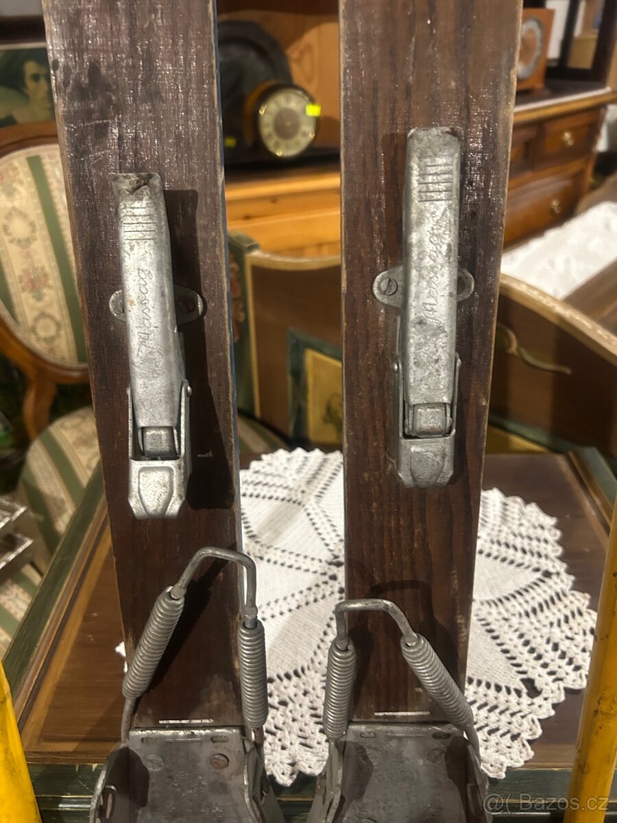 Dřevěné lyže Massag s kovovým vázáním Kandahar - 4