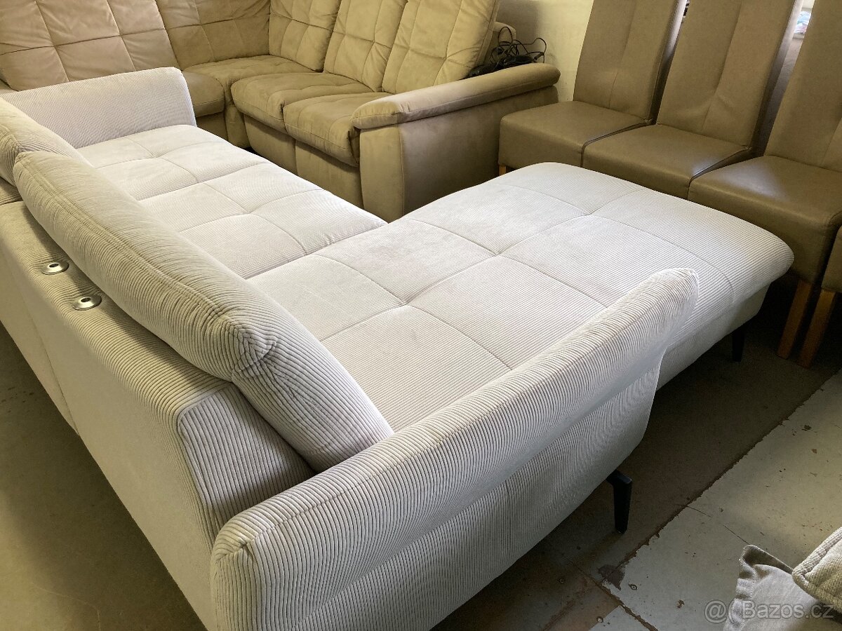 Sedací souprava rohová manšestrová-NOVÁ. - 4