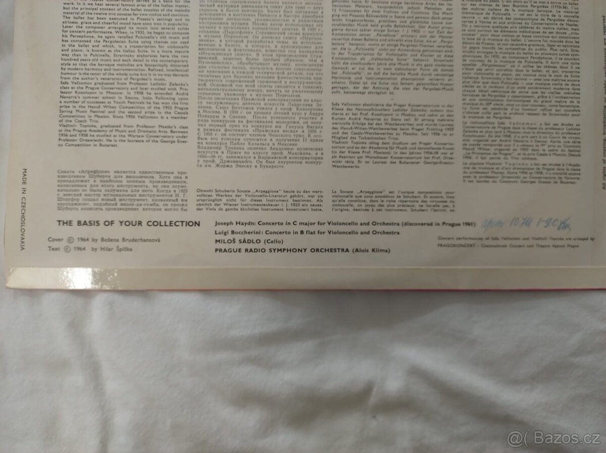 LP deska – Schubert / Stravinsky (Supraphon 1964) - 4