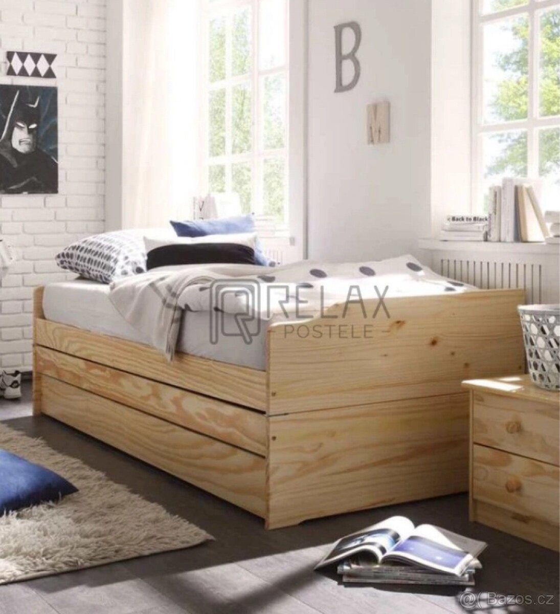 Rozkládací postel s přistýlkou pro 3 osoby - 4