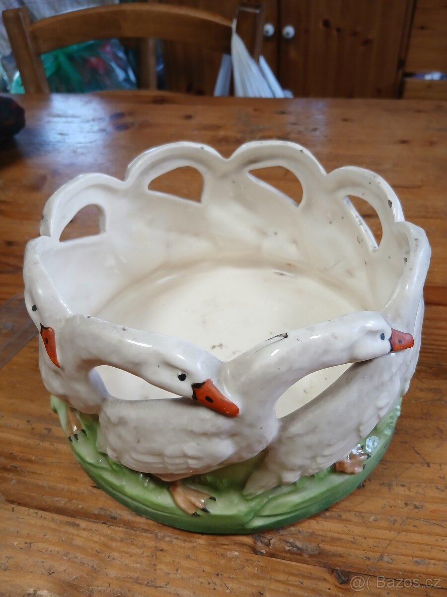 Keramická miska - husy ,40 léta - 4