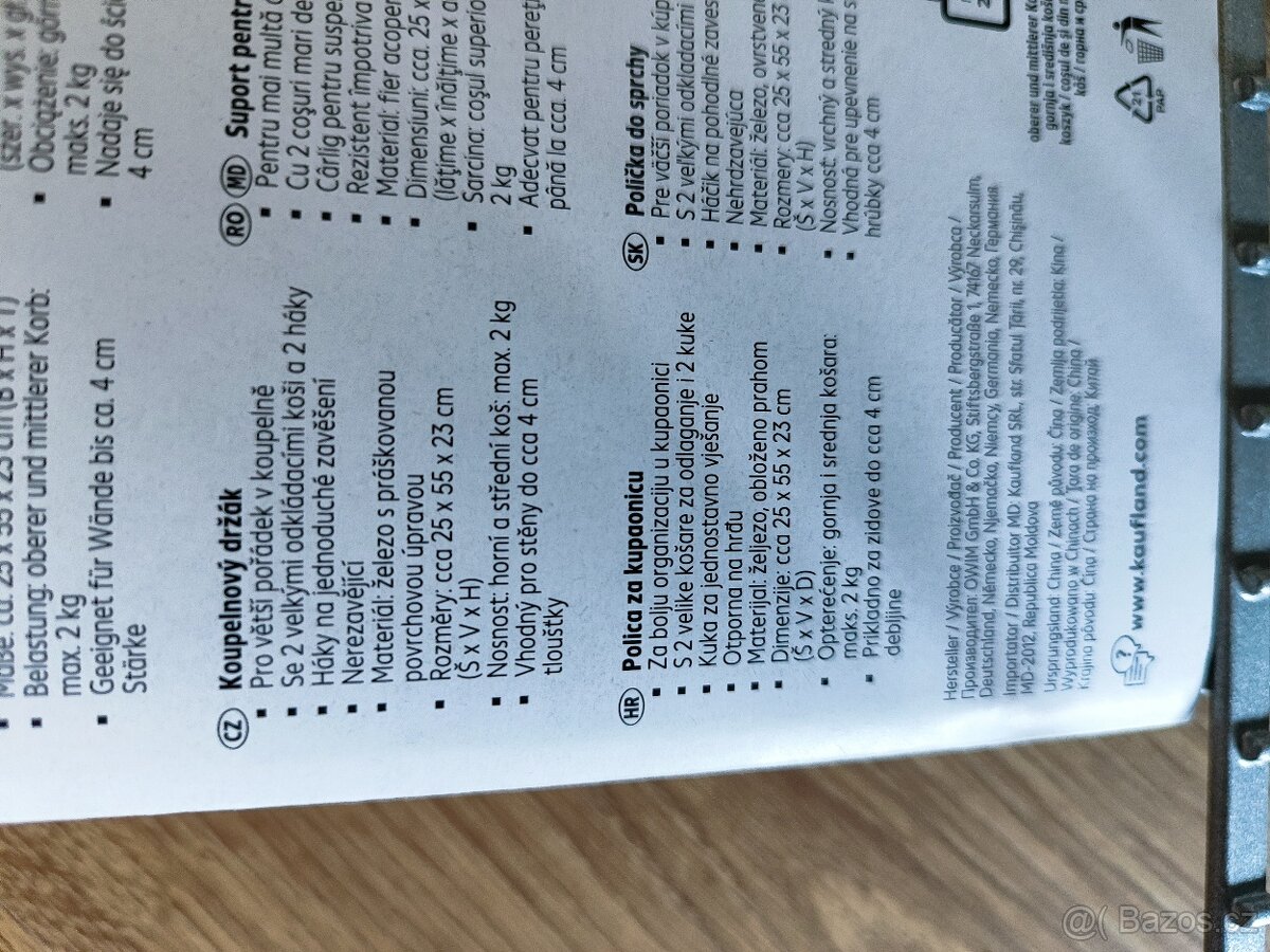 Nový koupelnový držák polička organizér např. do sprchy - 4