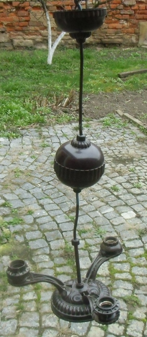 Starožitný bakelitový lustr - 4