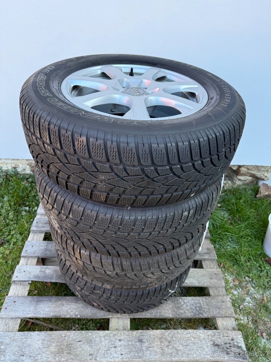 17 5x112 zimni Audi 235/65 17 6-7mm original sada - 4